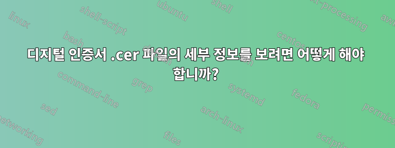 디지털 인증서 .cer 파일의 세부 정보를 보려면 어떻게 해야 합니까?