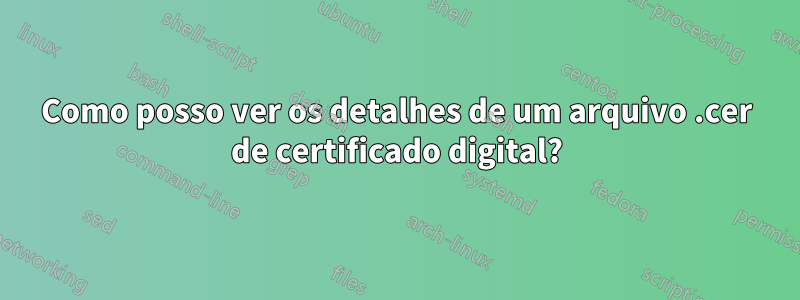 Como posso ver os detalhes de um arquivo .cer de certificado digital?