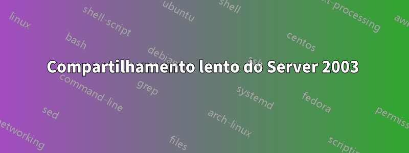 Compartilhamento lento do Server 2003