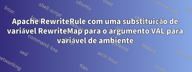 Apache RewriteRule com uma substituição de variável RewriteMap para o argumento VAL para variável de ambiente