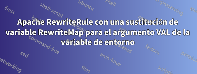 Apache RewriteRule con una sustitución de variable RewriteMap para el argumento VAL de la variable de entorno