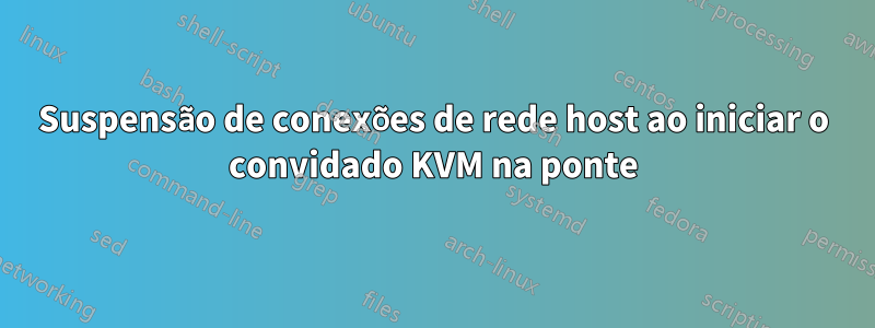 Suspensão de conexões de rede host ao iniciar o convidado KVM na ponte