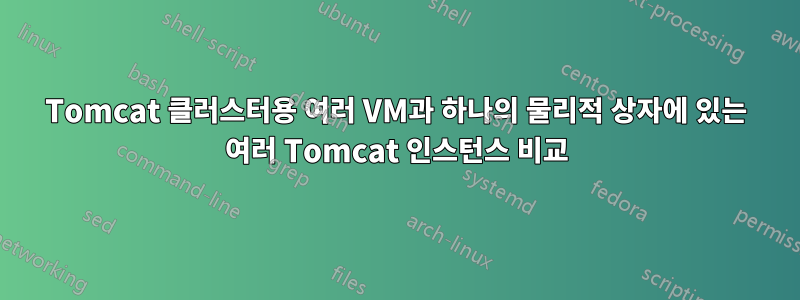 Tomcat 클러스터용 여러 VM과 하나의 물리적 상자에 있는 여러 Tomcat 인스턴스 비교