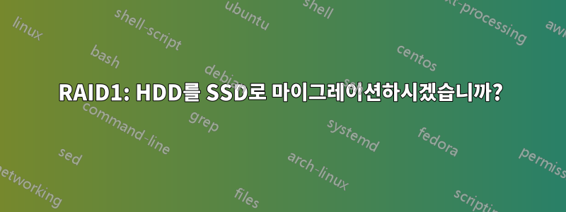 RAID1: HDD를 SSD로 마이그레이션하시겠습니까?