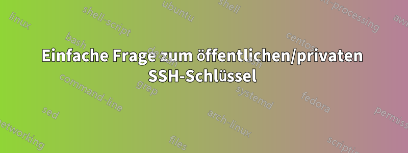 Einfache Frage zum öffentlichen/privaten SSH-Schlüssel