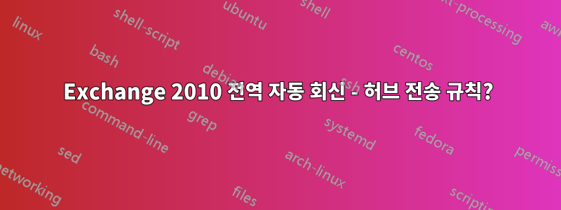 Exchange 2010 전역 자동 회신 - 허브 전송 규칙?