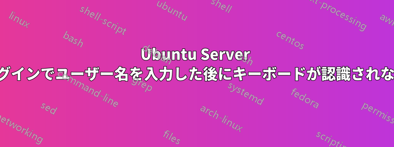 Ubuntu Server ログインでユーザー名を入力した後にキーボードが認識されない