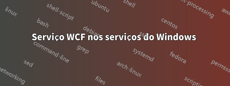 Serviço WCF nos serviços do Windows