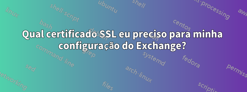 Qual certificado SSL eu preciso para minha configuração do Exchange?