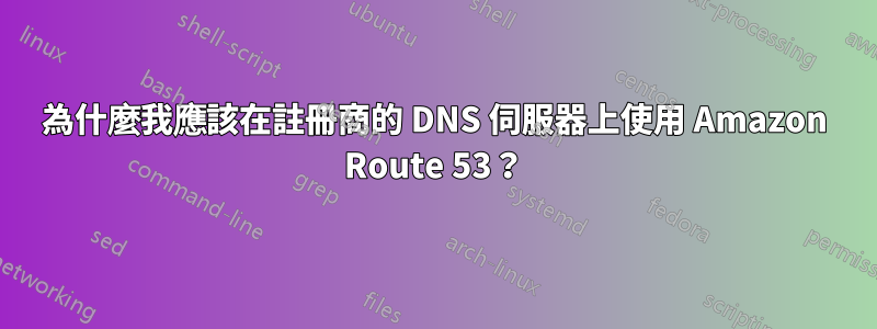 為什麼我應該在註冊商的 DNS 伺服器上使用 Amazon Route 53？