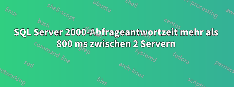 SQL Server 2000-Abfrageantwortzeit mehr als 800 ms zwischen 2 Servern