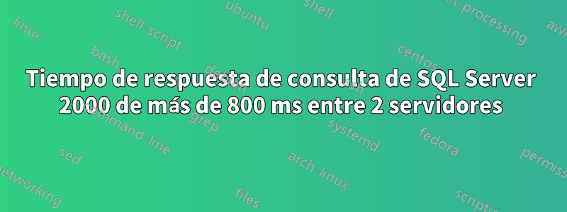 Tiempo de respuesta de consulta de SQL Server 2000 de más de 800 ms entre 2 servidores