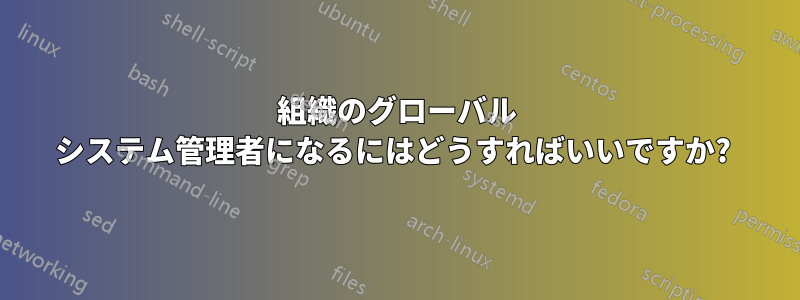 組織のグローバル システム管理者になるにはどうすればいいですか? 