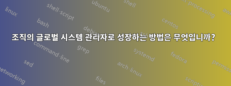 조직의 글로벌 시스템 관리자로 성장하는 방법은 무엇입니까? 