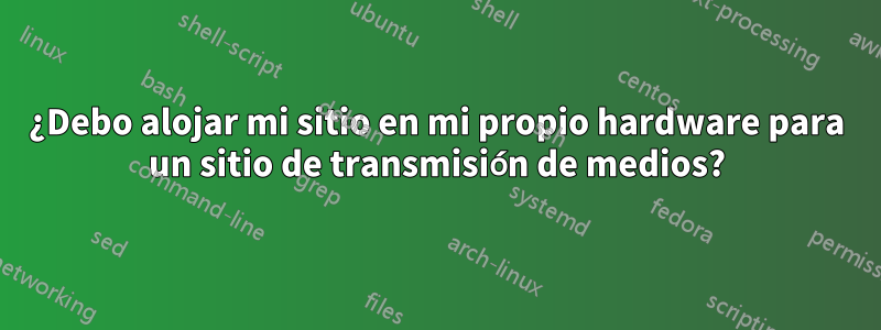 ¿Debo alojar mi sitio en mi propio hardware para un sitio de transmisión de medios?