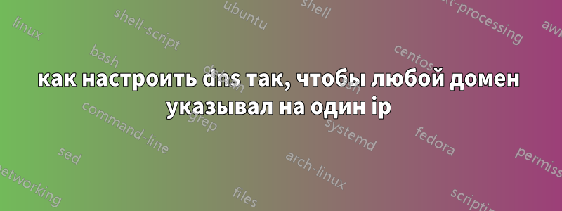 как настроить dns так, чтобы любой домен указывал на один ip