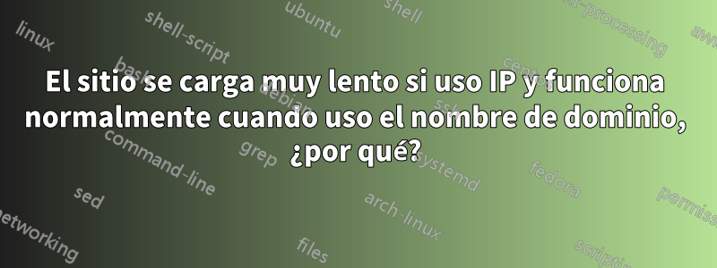 El sitio se carga muy lento si uso IP y funciona normalmente cuando uso el nombre de dominio, ¿por qué?