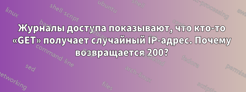 Журналы доступа показывают, что кто-то «GET» получает случайный IP-адрес. Почему возвращается 200?