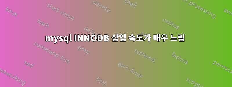 mysql INNODB 삽입 속도가 매우 느림