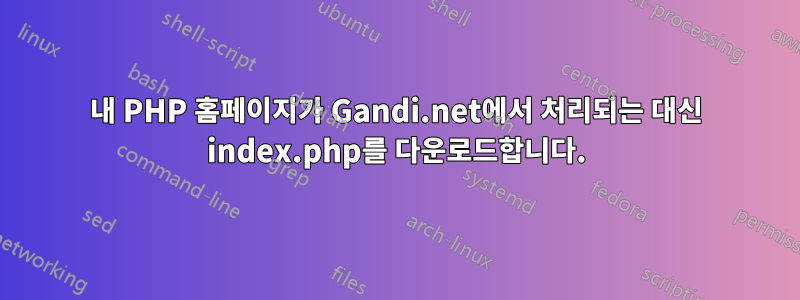 내 PHP 홈페이지가 Gandi.net에서 처리되는 대신 index.php를 다운로드합니다.