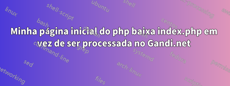 Minha página inicial do php baixa index.php em vez de ser processada no Gandi.net