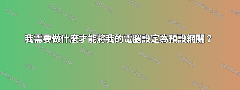 我需要做什麼才能將我的電腦設定為預設網關？