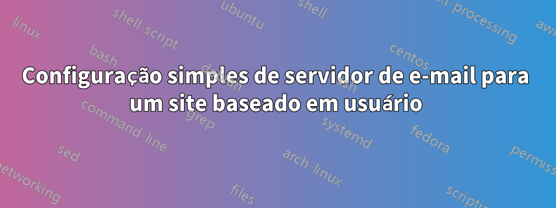 Configuração simples de servidor de e-mail para um site baseado em usuário