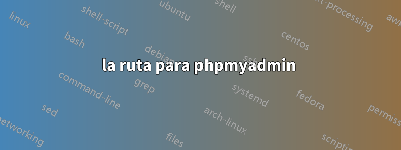 la ruta para phpmyadmin