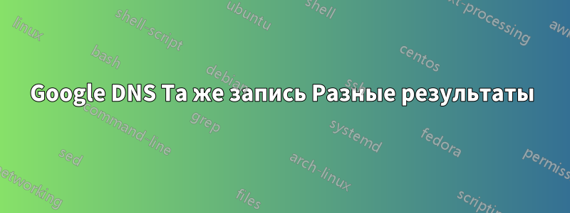 Google DNS Та же запись Разные результаты