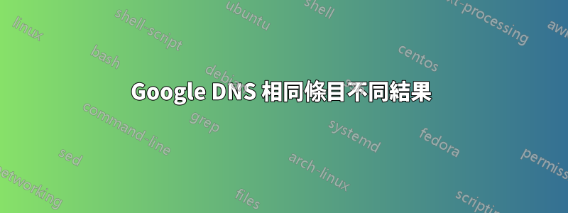 Google DNS 相同條目不同結果