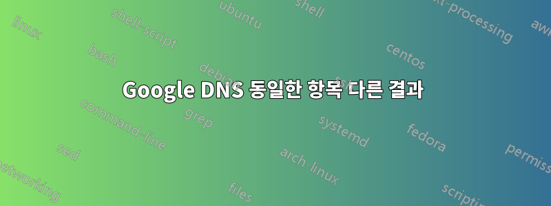 Google DNS 동일한 항목 다른 결과