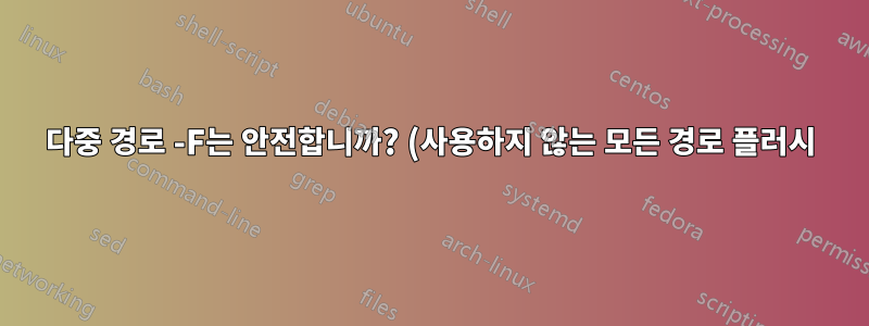다중 경로 -F는 안전합니까? (사용하지 않는 모든 경로 플러시)