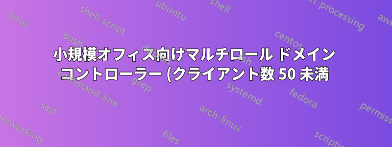小規模オフィス向けマルチロール ドメイン コントローラー (クライアント数 50 未満)