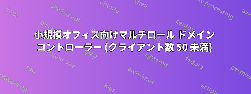 小規模オフィス向けマルチロール ドメイン コントローラー (クライアント数 50 未満)