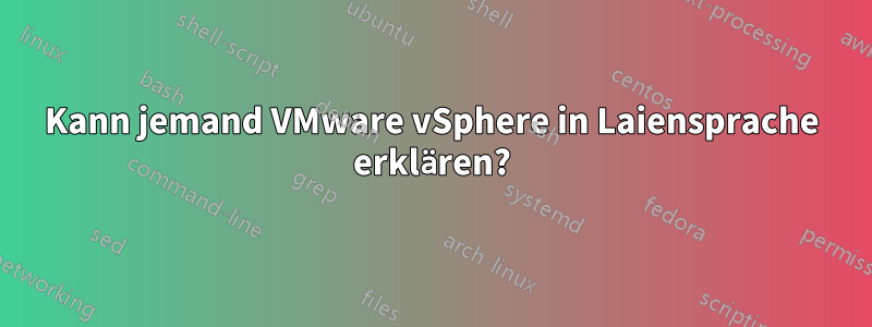 Kann jemand VMware vSphere in Laiensprache erklären?