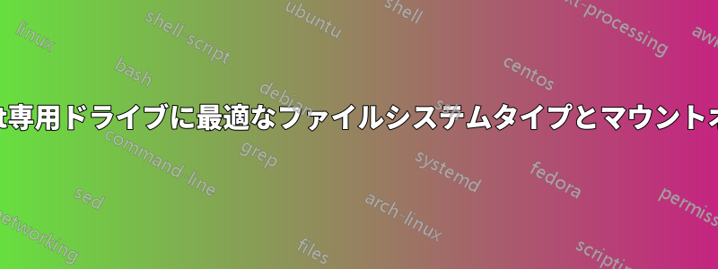 rsnapshot専用ドライブに最適なファイルシステムタイプとマウントオプション