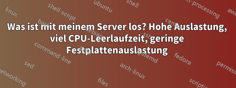 Was ist mit meinem Server los? Hohe Auslastung, viel CPU-Leerlaufzeit, geringe Festplattenauslastung