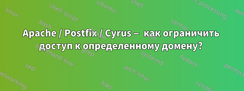 Apache / Postfix / Cyrus — как ограничить доступ к определенному домену?