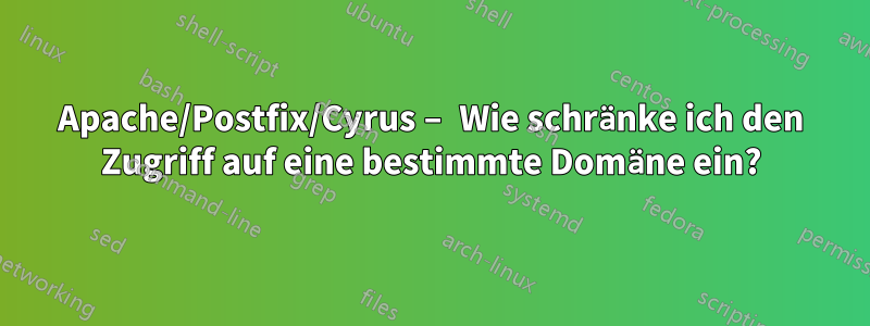 Apache/Postfix/Cyrus – Wie schränke ich den Zugriff auf eine bestimmte Domäne ein?