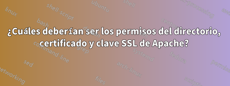 ¿Cuáles deberían ser los permisos del directorio, certificado y clave SSL de Apache?