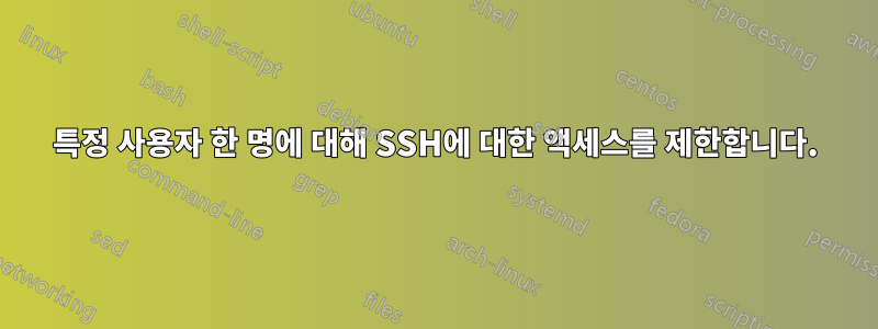 특정 사용자 한 명에 대해 SSH에 대한 액세스를 제한합니다.