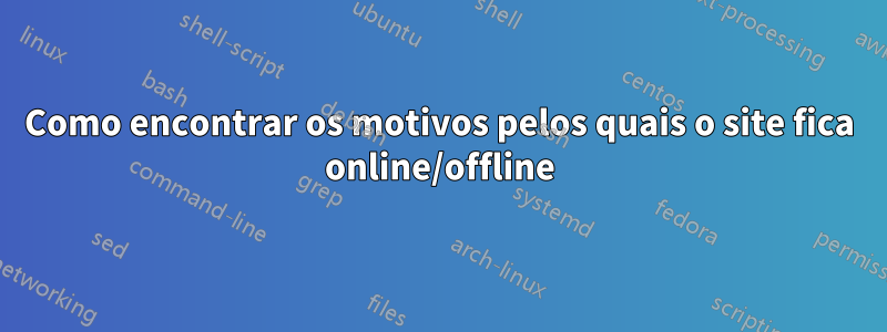 Como encontrar os motivos pelos quais o site fica online/offline