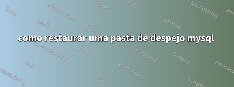 como restaurar uma pasta de despejo mysql