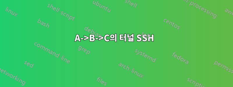 A->B->C의 터널 SSH 