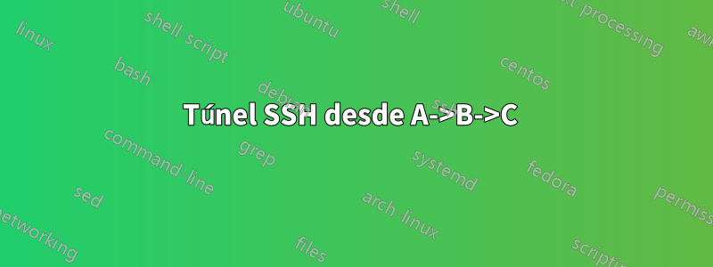 Túnel SSH desde A->B->C 