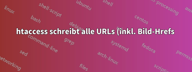 htaccess schreibt alle URLs (inkl. Bild-Hrefs) von einer Domain in eine andere um