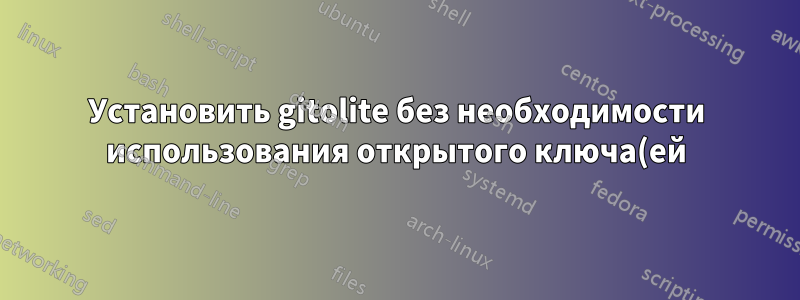 Установить gitolite без необходимости использования открытого ключа(ей)?