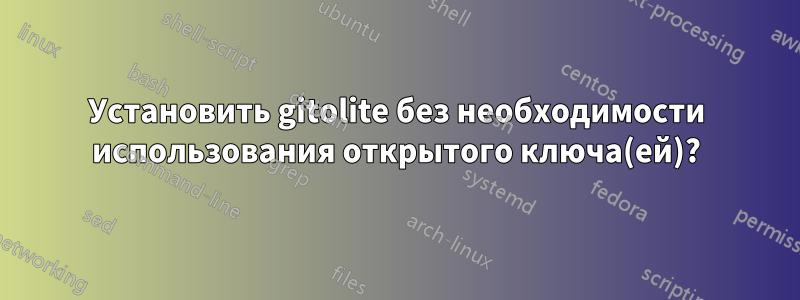 Установить gitolite без необходимости использования открытого ключа(ей)?