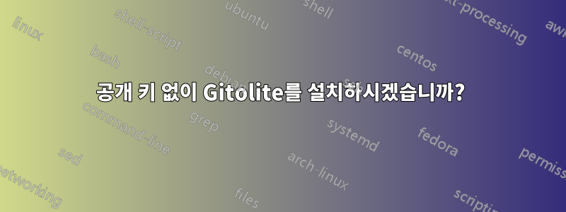공개 키 없이 Gitolite를 설치하시겠습니까?