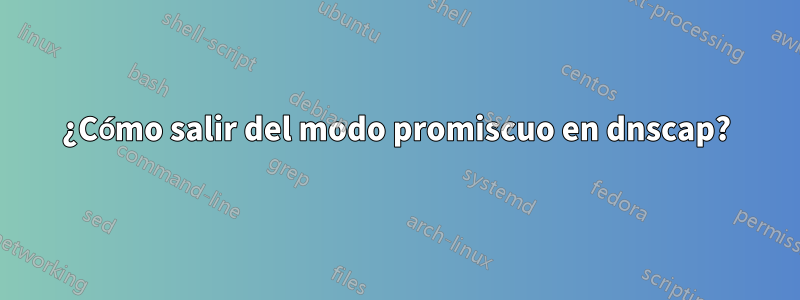 ¿Cómo salir del modo promiscuo en dnscap?